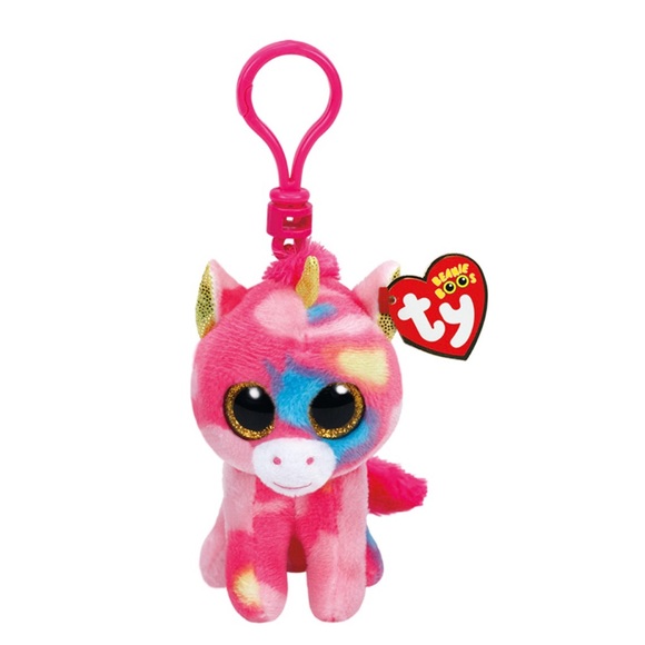 Ty Beanie Boo Fantasia Multicolor Unicorn Keychain MWMT - Picture 1 of 8